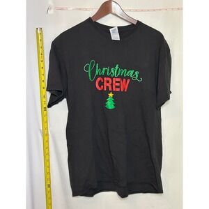 Black Christmas Crew T Shirt Large Short Sleeve Graphic Tee Men's Holiday Fun